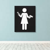 Symbool voor hairdresser canvas afdruk (Insitu (Houten vloer))