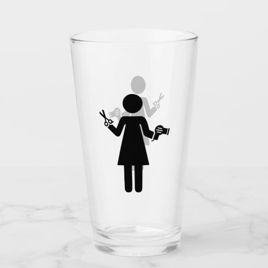 Symbool voor hairdresser glas (Voorkant)