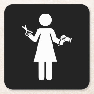 Symbool voor hairdresser kartonnen onderzetters