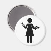 Symbool voor hairdresser magneet (Voorkant / Achterkant)