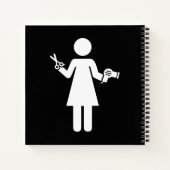Symbool voor hairdresser notitieboek (Achterkant)