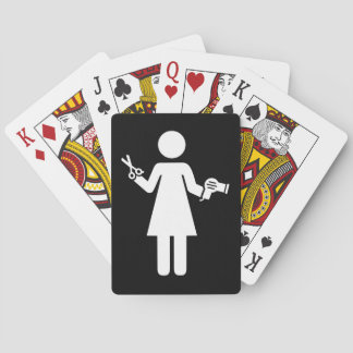 Symbool voor hairdresser pokerkaarten