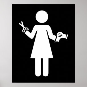 Symbool voor hairdresser poster