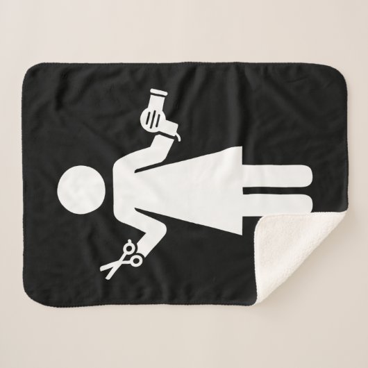 Symbool voor hairdresser sherpa deken (Voorkant (horizontaal))