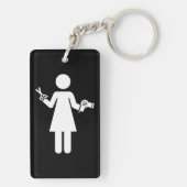 Symbool voor hairdresser sleutelhanger (achterkant)
