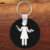 Symbool voor hairdresser sleutelhanger (Voorkant)