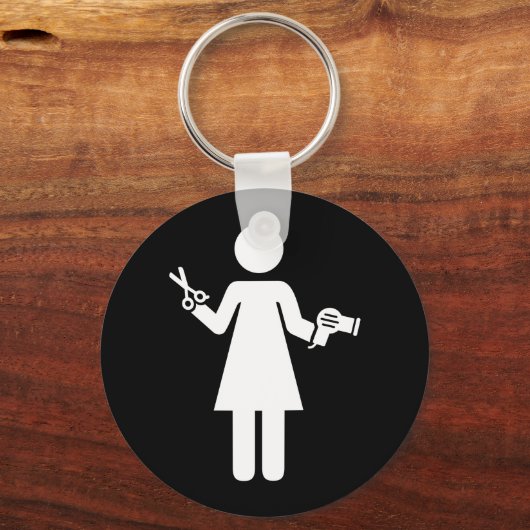 Symbool voor hairdresser sleutelhanger (Voorkant)