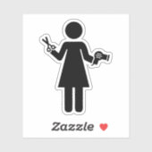Symbool voor hairdresser sticker (Vel)