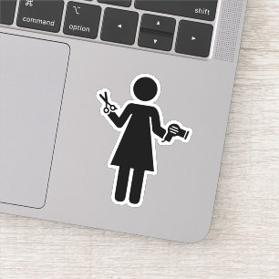 Symbool voor hairdresser sticker
