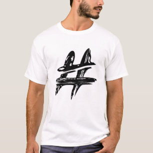 Symbool voor handschilderde hashtag t-shirt