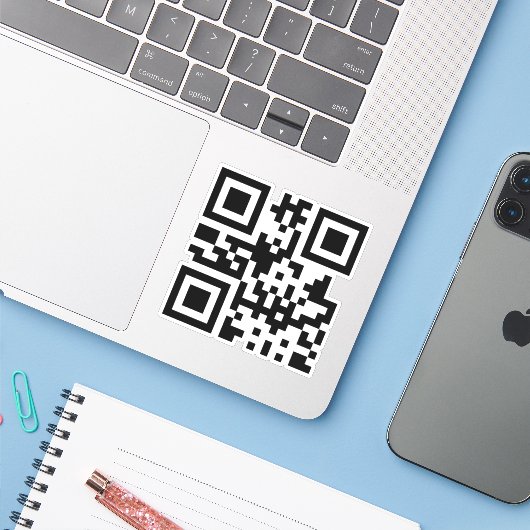 Symbool voor hart en hart — QR-code Sticker (Laptop met iPhone)
