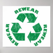Symbool voor herslijtkleding Recyclen Poster (Voorkant)