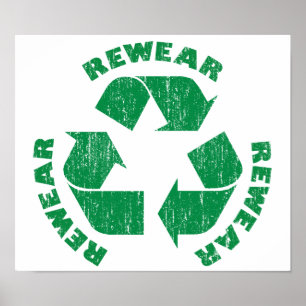 Symbool voor herslijtkleding Recyclen Poster