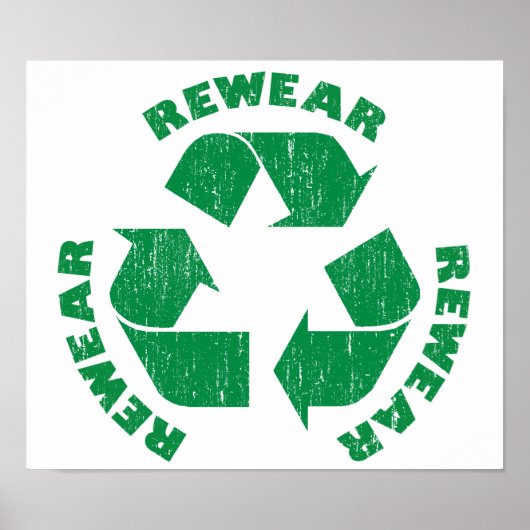 Symbool voor herslijtkleding Recyclen Poster (Voorkant)