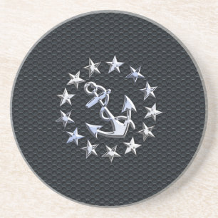 Symbool voor het aandoen van een motorjacht op het zandsteen onderzetter