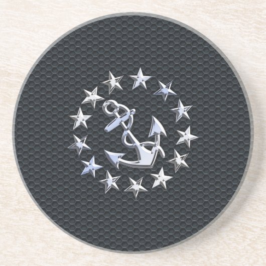 Symbool voor het aandoen van een motorjacht op het zandsteen onderzetter (Voorkant)