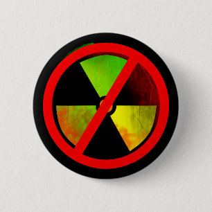 Symbool voor het radioactieve gestroomde no-Nukes Ronde Button 5,7 Cm