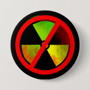 Symbool voor het radioactieve gewas No-Nukes Ronde Button 7,6 Cm