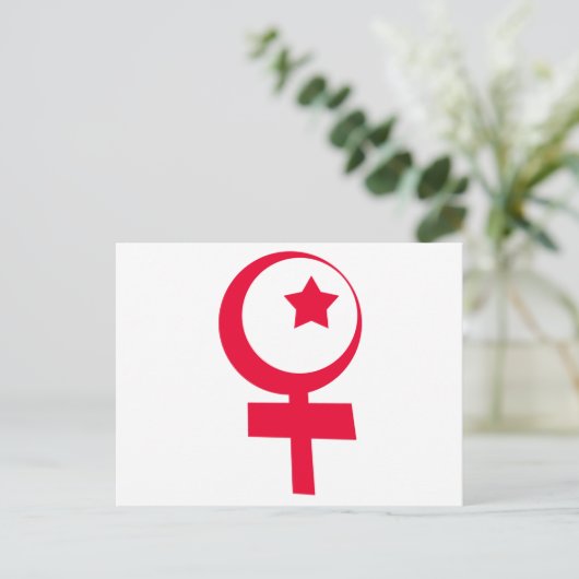Symbool voor islamitisch feminisme briefkaart (Staand voorkant)