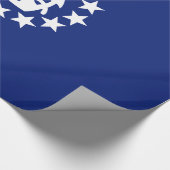 Symbool voor jachtvlag Anchor sterren op blauw Cadeaupapier (Hoek)
