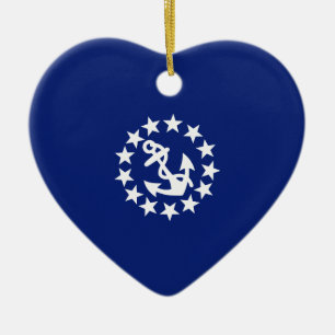 Symbool voor jachtvlag Anchor sterren op blauw Keramisch Ornament