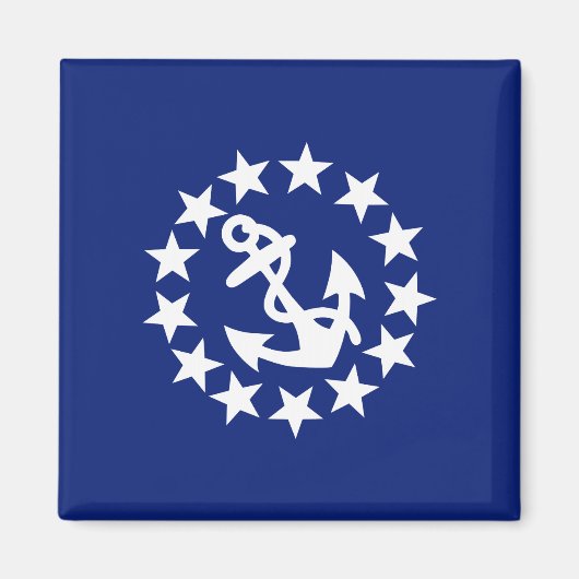 Symbool voor jachtvlag Anchor sterren op blauw Magneet (Voorkant)