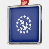 Symbool voor jachtvlag Anchor sterren op blauw Metalen Ornament (Links)
