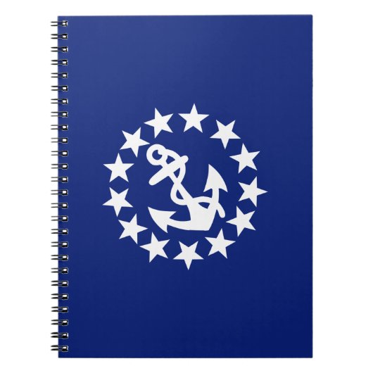 Symbool voor jachtvlag Anchor sterren op blauw Notitieboek (Voorkant)