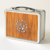 Symbool voor jachtvlag op Nautical Teak Wood Print (Achterkant)