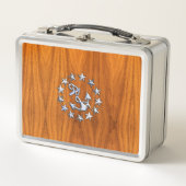 Symbool voor jachtvlag op Nautical Teak Wood Print (Voorkant)