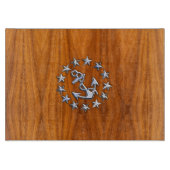 Symbool voor jachtvlag op Nautical Teak Wood Print Snijplank (Voorkant)