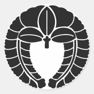 Symbool voor Japanse familiekust (KAMON) Ronde Sticker