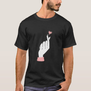 Symbool voor K Pop Hand Finger Symbool Heart Kpop  T-shirt