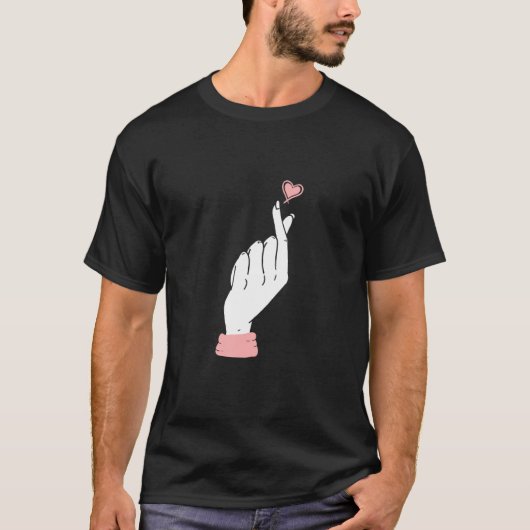 Symbool voor K Pop Hand Finger Symbool Heart Kpop  T-shirt (Voorkant)