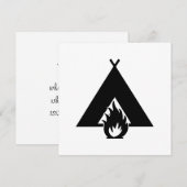 Symbool voor kampvuur en tenten kaart (Voorkant / Achterkant)