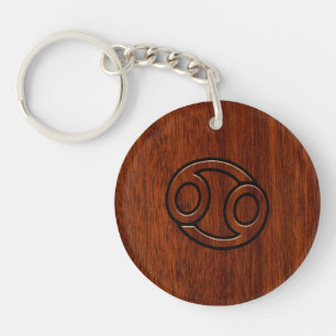 Symbool voor kankerdierentuin op Mahogany Style De Sleutelhanger