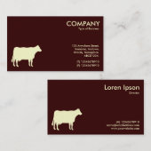 Symbool voor Koe van crème - donkerbruin 330000 Visitekaartje (Voorkant / Achterkant)