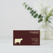 Symbool voor Koe van crème - donkerbruin 330000 Visitekaartje (Staand voorkant)
