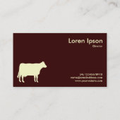 Symbool voor Koe van crème - donkerbruin 330000 Visitekaartje (Achterkant)