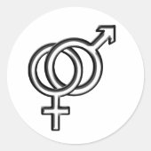 Symbool voor Man en Vrouw Ronde Sticker (Voorkant)