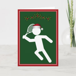 Symbool voor mannelijke tennissers feestdagen kaart