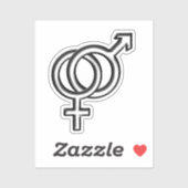Symbool voor mannen en Vrouwen Sticker (Vel)