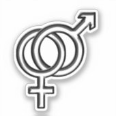 Symbool voor mannen en Vrouwen Sticker (Voorkant)