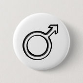Symbool voor mannen ronde button 5,7 cm (Voorkant)