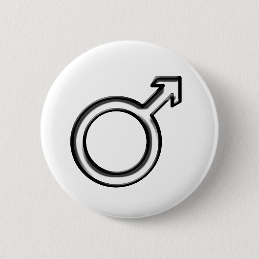 Symbool voor mannen ronde button 5,7 cm (Voorkant)