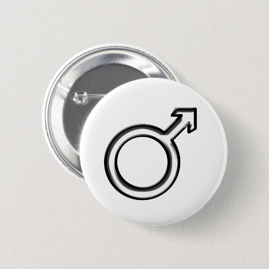 Symbool voor mannen ronde button 5,7 cm (Voorkant /achterkant)