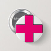 Symbool voor medische beveiliging voor het redden  ronde button 5,7 cm (Voorkant /achterkant)