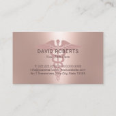 Symbool voor medische kaduceus Blush Roos Gold Visitekaartje (Achterkant)