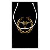 Symbool voor medische verzorging koninklijk goud klein cadeauzakje (Achterkant)