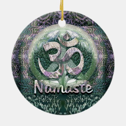 Symbool voor Namaste Vrede Keramisch Ornament (Achterkant)